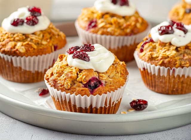 Muffiny s ovocím a vločkami